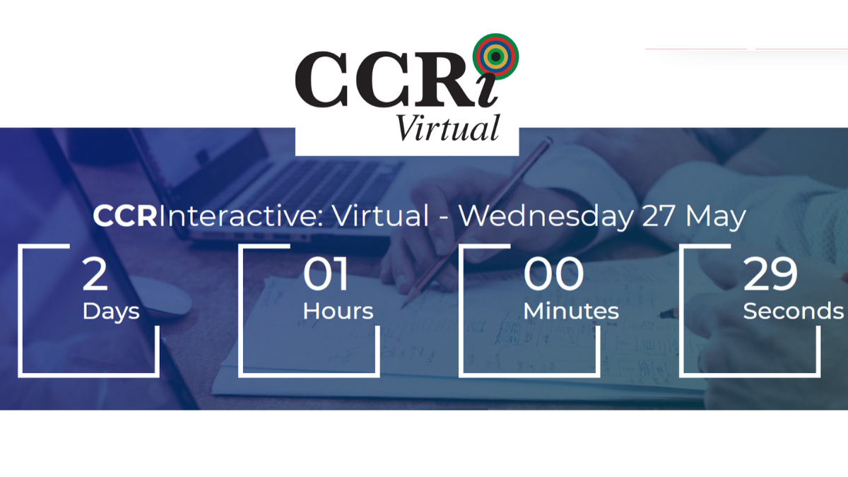 CCRI Conference logo with dates and times
